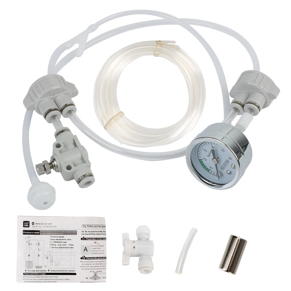DIY CO2 Generator Kit for Aquarium – Planted Tank CO2 Diffuser Aquarium CO2 Kit Axl D-201 quick plug