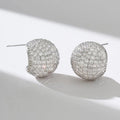 Huitan CZ Half Ball Stud Earrings – Sparkling Cubic Zirconia CZ Stud Earrings Axl E4783