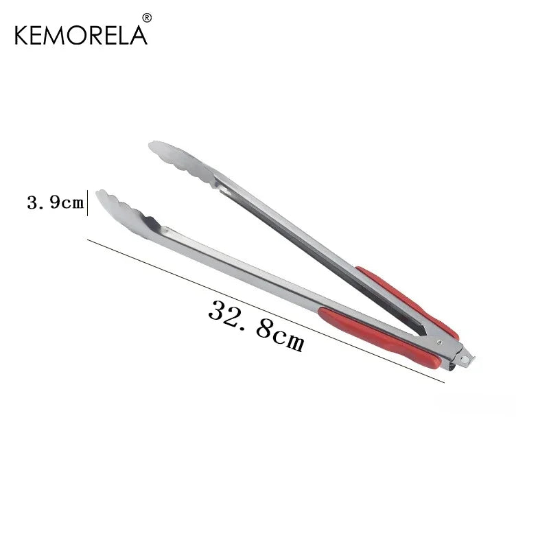 Silicone BBQ Tongs – Stainless Steel Kitchen Serving Clip Kitchen Serving Tongs Axl Food-clip