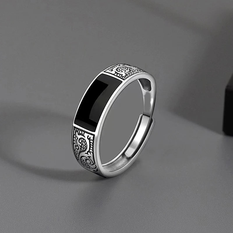 Vintage Dragon Pattern Adjustable Ring – Hip Hop Jewelry Fashion Ring Axl