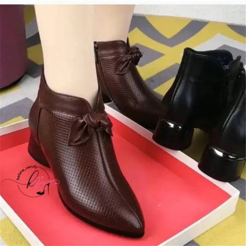 Women's Square Heel Ankle Boots – Zip-Up Short Boots Women's Ankle Boots Axl