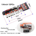 12-Pc Ratchet Socket Wrench Set 1/4" 3/8" 1/2" Drive Metric Ratchet Socket Wrench Set Axl A