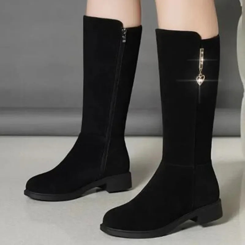 Women's Warm Plush Snow Boots – Side Zip Knee-High Winter Women's Winter Boots Axl