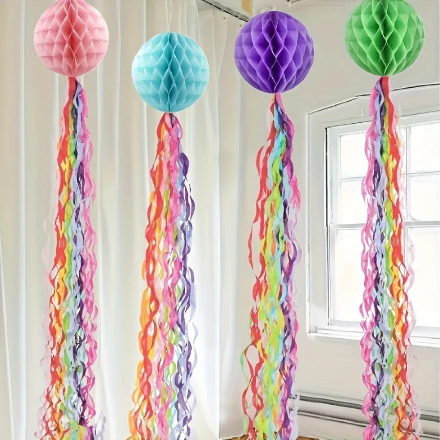 10 Pack Rainbow Spiral Tassel Hanging Streamers | Party Decor Party Hanging Streamers Axl