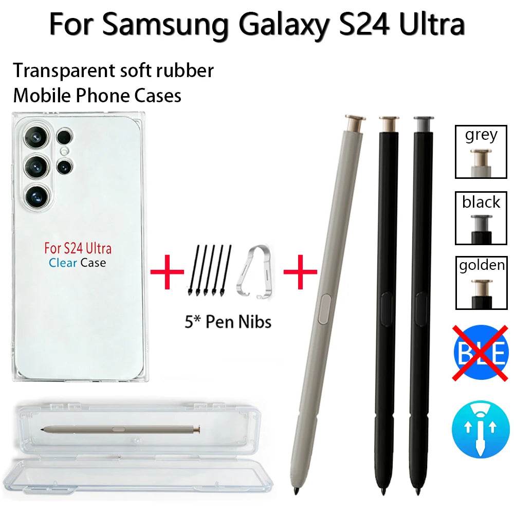 S Pen Stylus + Nibs + Clear Case Kit – Samsung Galaxy S24 Ultra Phone Stylus Kit Axl