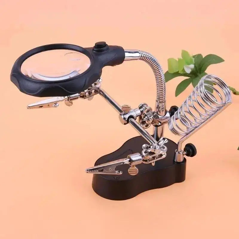 Desktop LED Magnifier with Clamp – Soldering & Inspection Loupe Desktop Magnifier Loupe Axl A