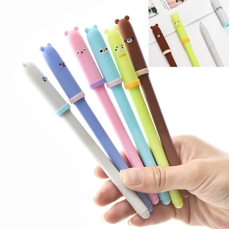 6-Piece Kawaii Animal Gel Pen Set – Cute Korean Stationery Gift Kawaii Gel Pen Set Axl