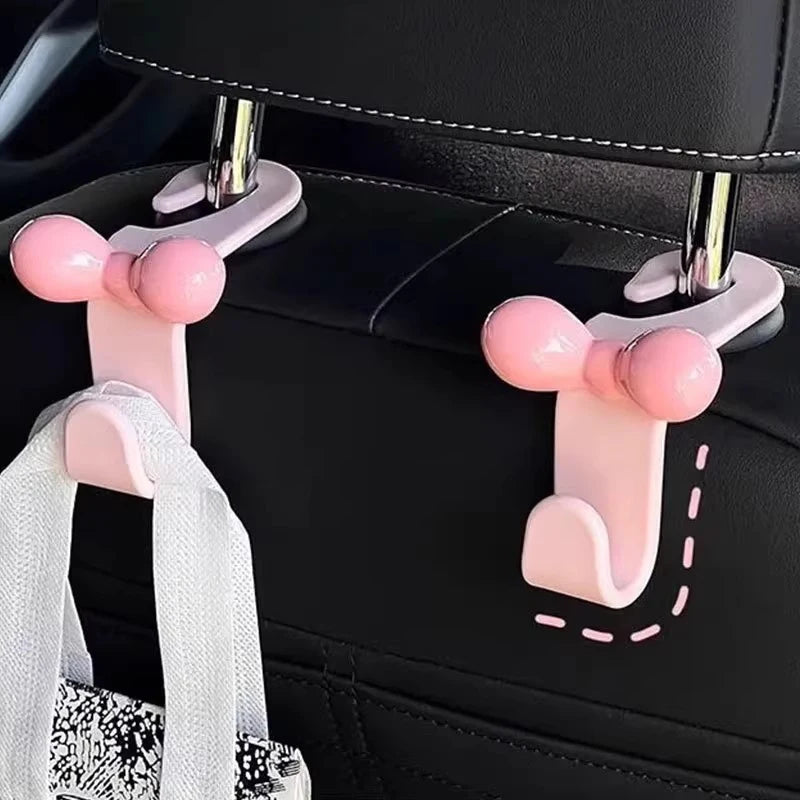 Cute Bow Car Headrest Hook – Purse & Bag Hanger Organizer Car Headrest Hook Axl
