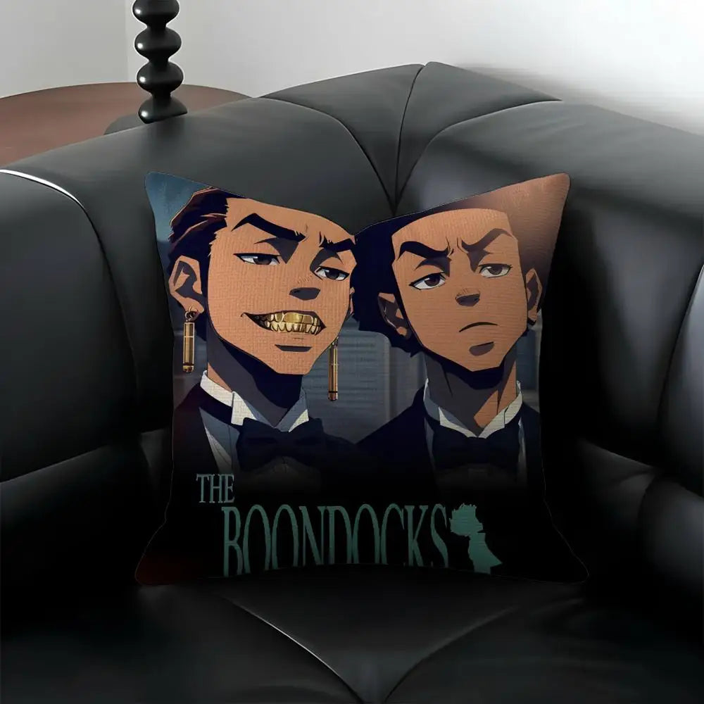 Boondocks Cartoon Linen Cushion Cover – Sofa & Bedroom Décor Decorative Cushion Cover Axl