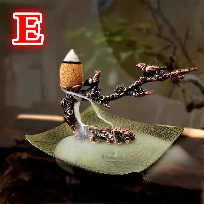 Lotus Backflow Incense Burner – Plum Branch Cone Holder Incense Burner Axl E