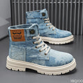YBQJOO Women's Canvas Ankle Boots – Lace-Up Winter Style Ankle Boots Axl SKY BLUE 46