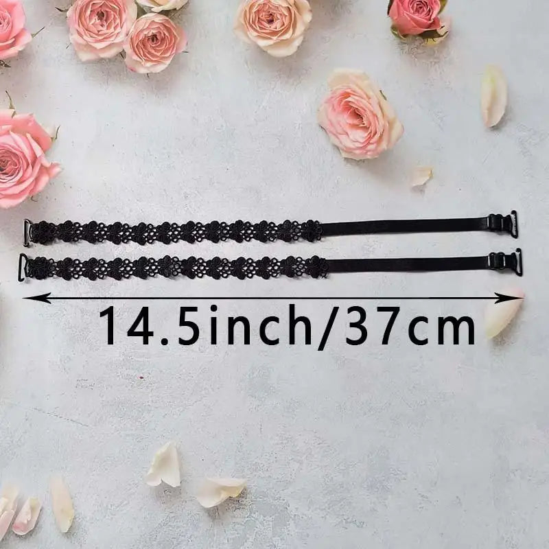 Women's Lace Embroidered Bra Straps – Adjustable & Detachable Bra Straps Axl