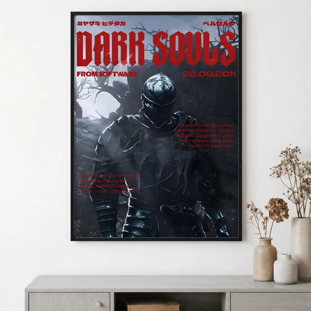 Bloodborne HD Art Poster – Waterproof Sticky Wall Decor Gaming Wall Poster Axl
