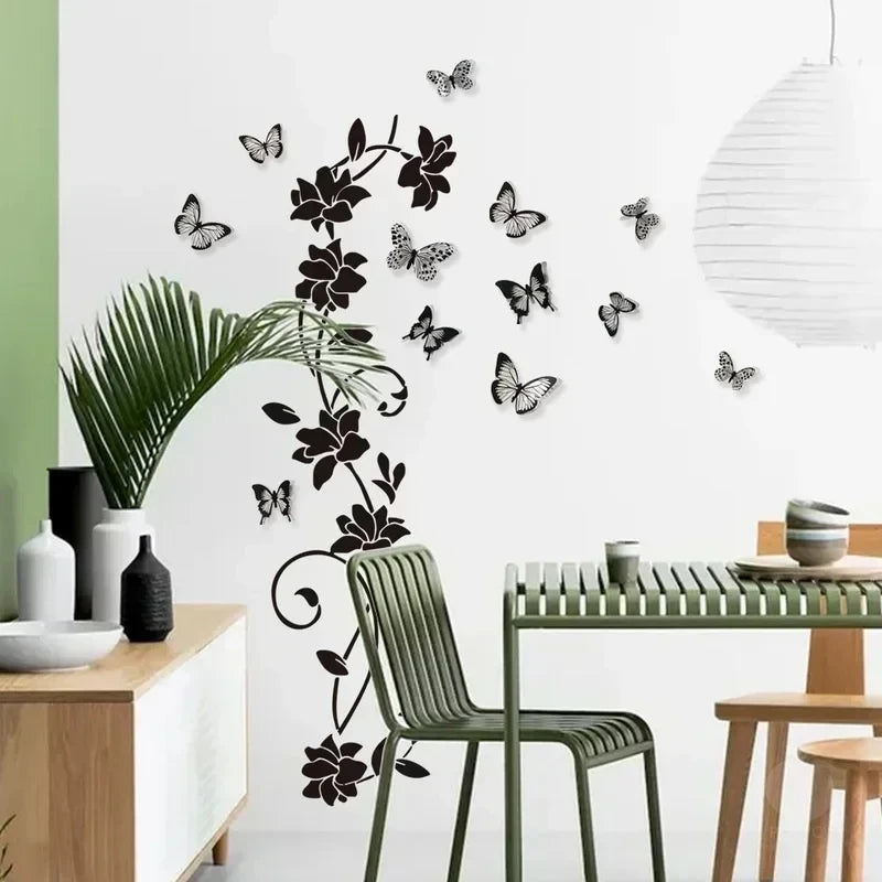 Black Vine Branch Wall Stickers – Removable PVC Decal Wall Decal Sticker Axl