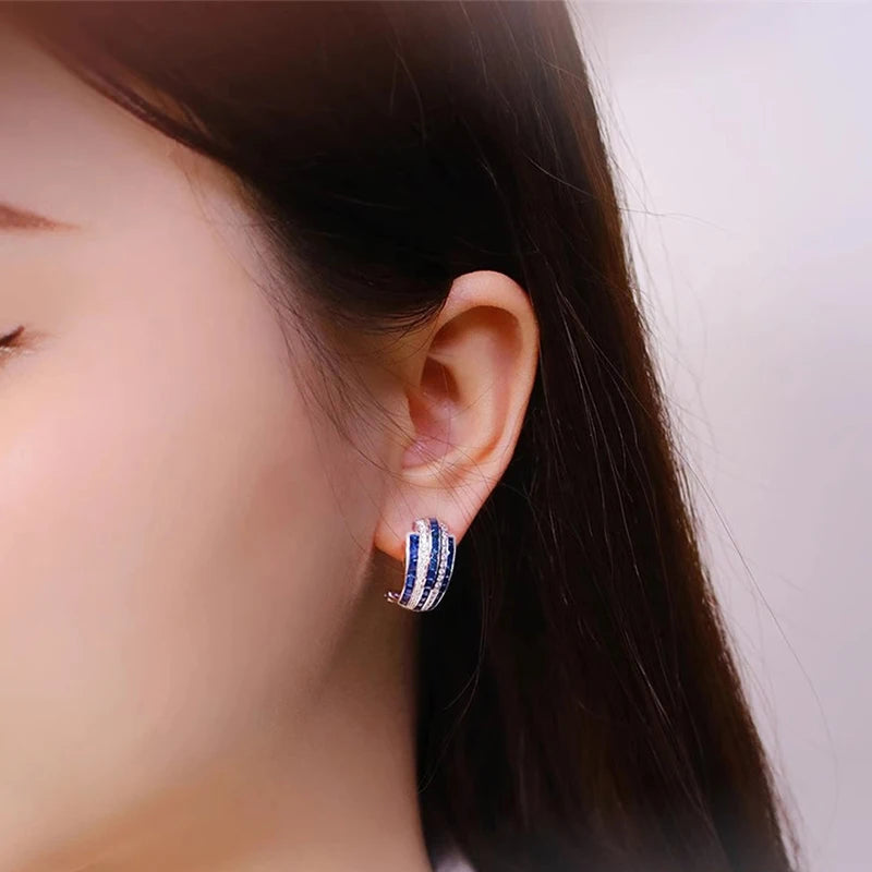 Huitan Cubic Zirconia Stud Earrings – Elegant Women's Jewellery Stud Earrings Axl