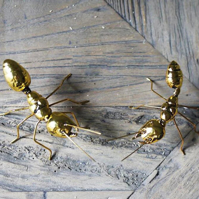 Gold Ant & Butterfly Metal Ornament | Decorative Art Figurine Decorative Figurine Axl