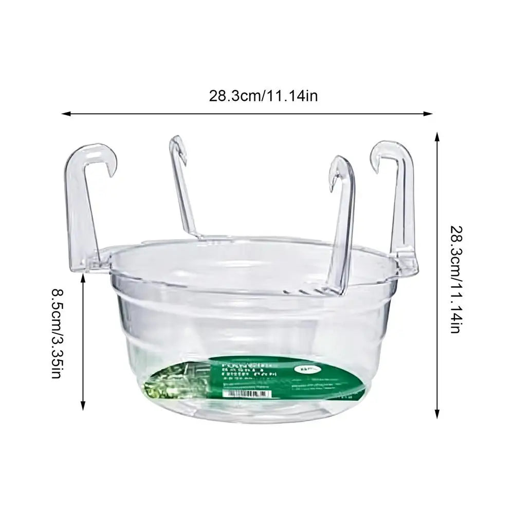 Transparent Hanging Planter Drip Tray with Hook – 3 Sizes Plant Drip Tray Axl 8 inches