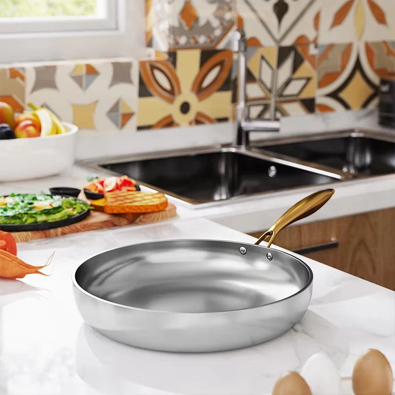 KEMORELA 316 Stainless Steel Frying Pan – Uncoated Skillet Stainless Steel Skillet Axl