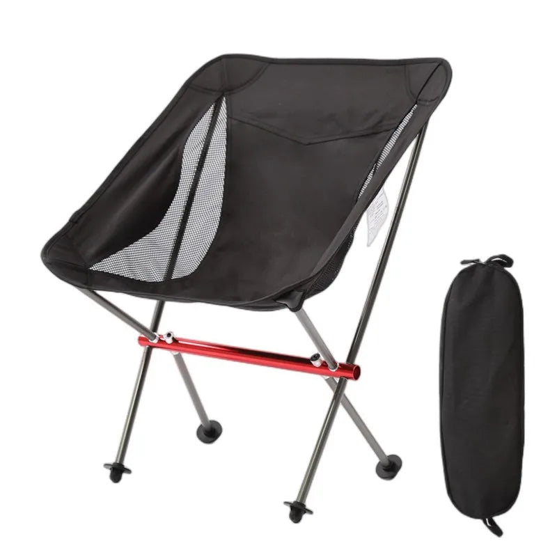 Portable Folding Camping Chair – Aluminum Frame & Carry Bag Folding Camping Chair Axl Black