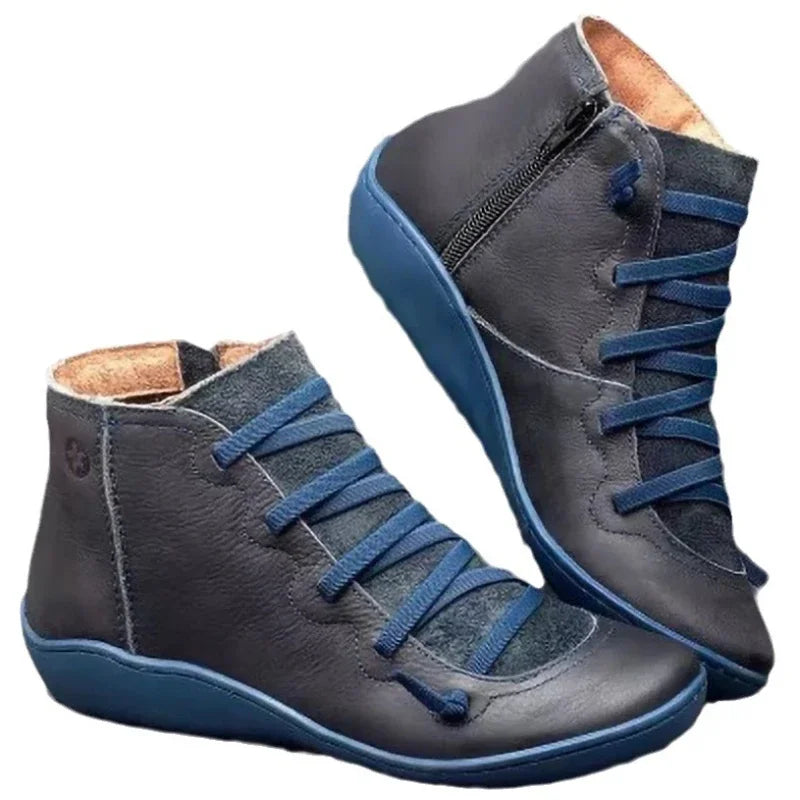Women's Vintage Lace-Up Ankle Boots | Non-Slip Platform Women's Ankle Boots Axl