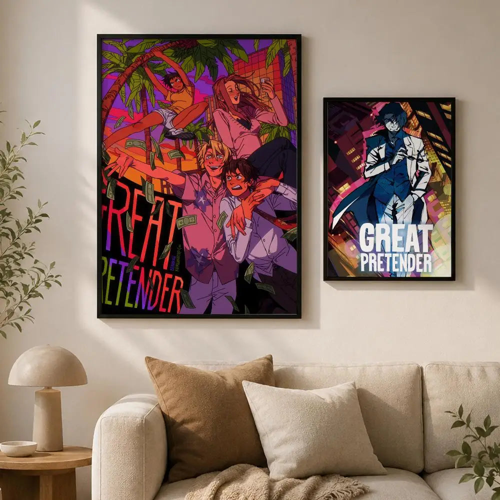 Great Pretender Anime Poster – Waterproof Self-Adhesive Wall Art Anime Wall Poster Axl