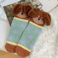 Women's Fluffy Coral Fleece Socks – 3D Dog Ear Cartoon Design Novelty Fluffy Socks Axl A5 One Size