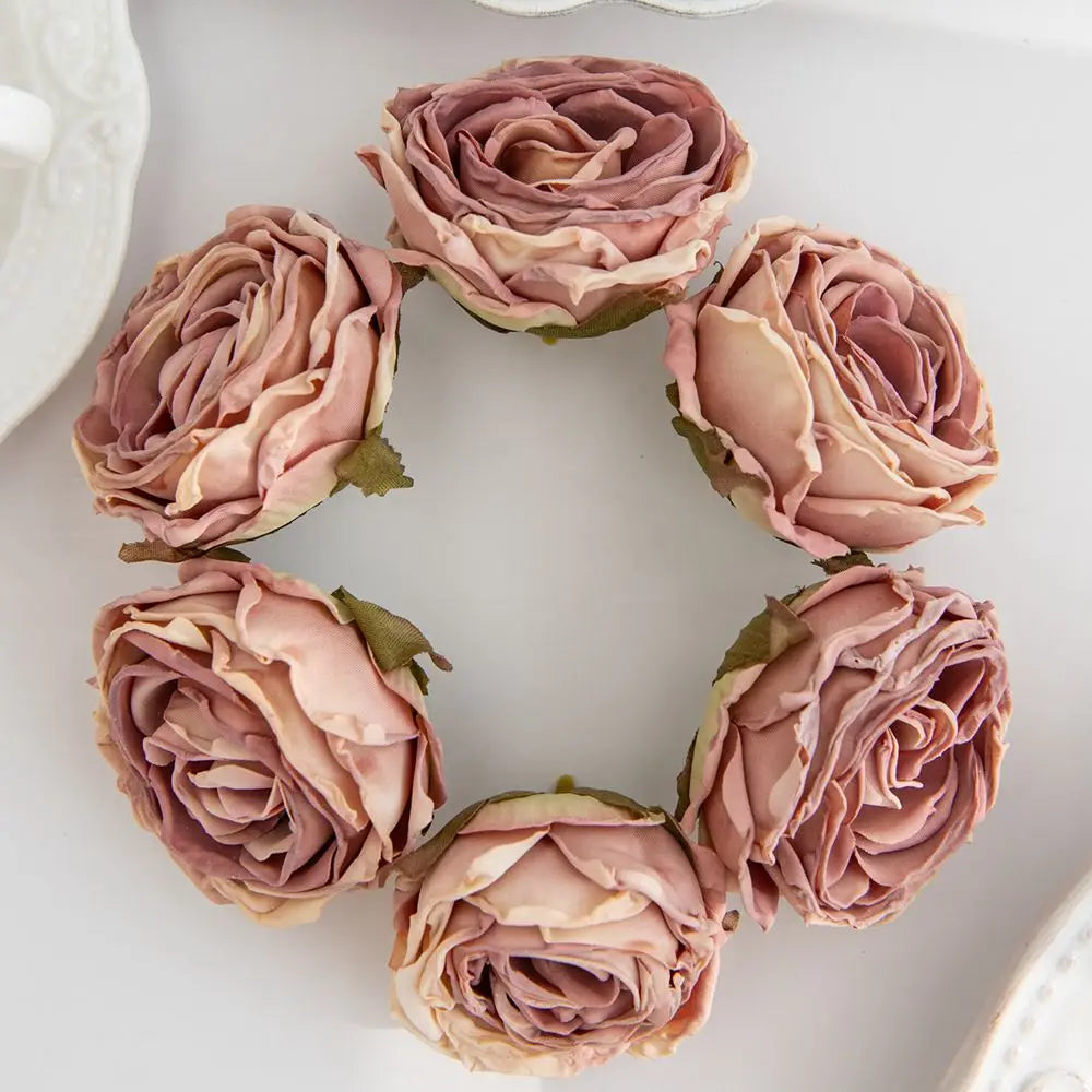 Silk Burned Edge Roses – Artificial Flowers for Wedding Décor Artificial Flowers Axl color15 40PCS