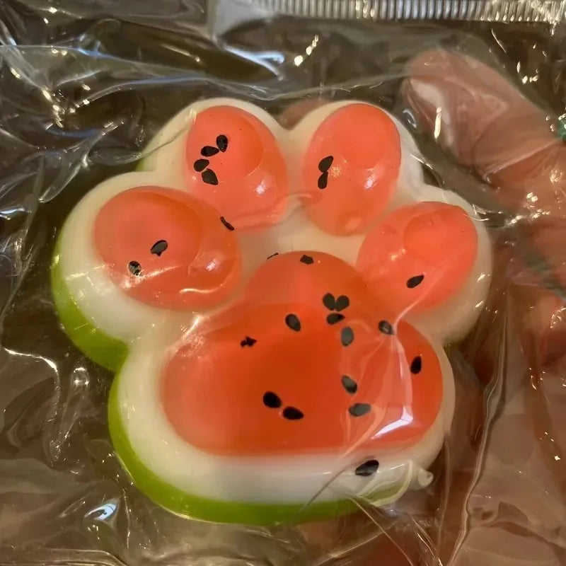 Watermelon Cat Paw Squishy Toy – Slow Rebound Fidget Squeeze Squishy Fidget Toy Axl