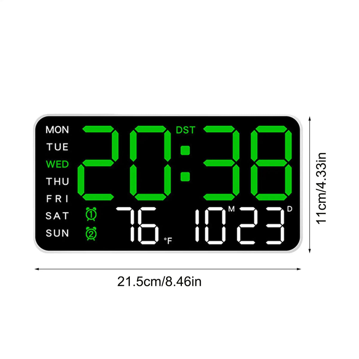 LED Digital Wall Clock – Large Display, Temperature & Date LED Wall Clock Axl