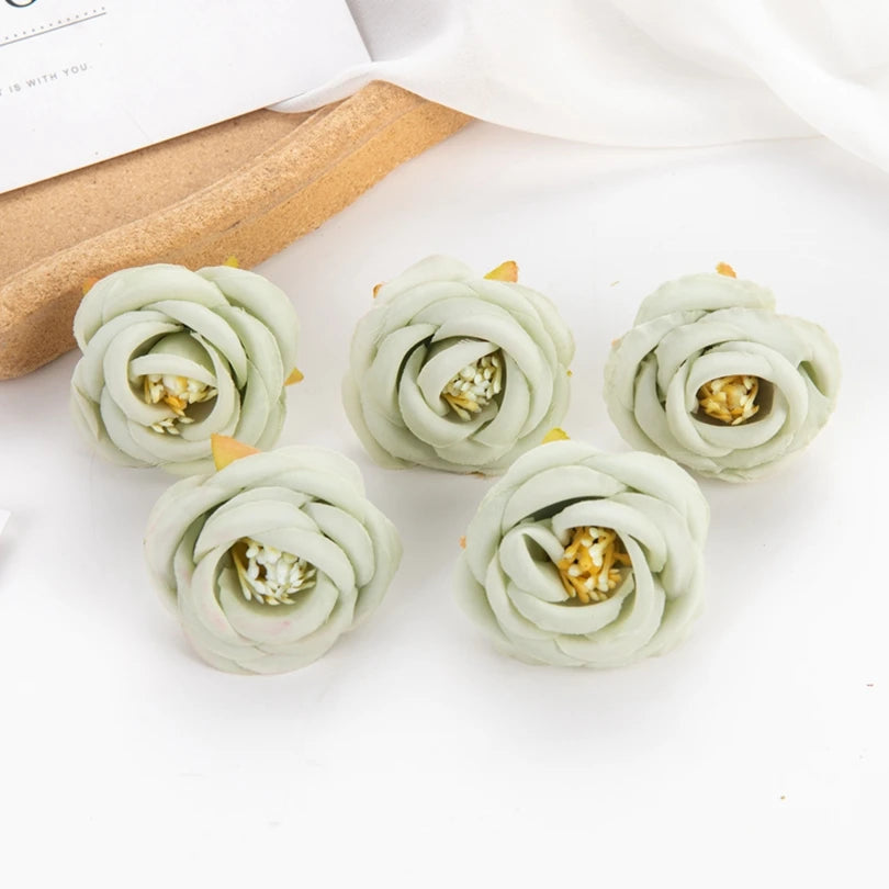Silk Tea Rose Buds – Artificial Flowers for Home & Wedding Decor Artificial Silk Flowers Axl color 6 10pcs
