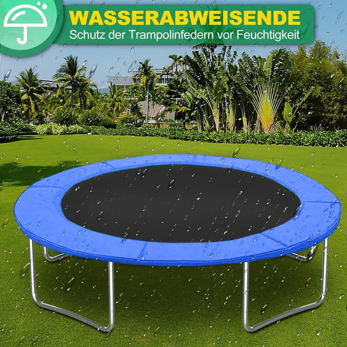 Round Trampoline Replacement Pad 8ft 10ft – Waterproof Cover Trampoline Spring Cover Axl
