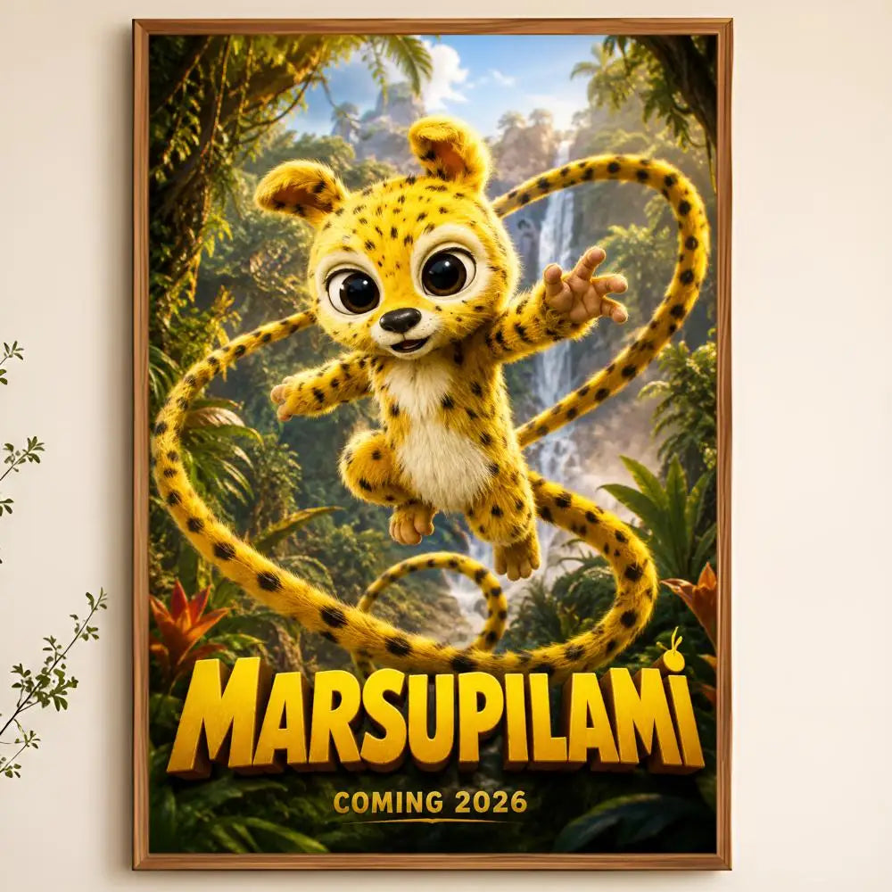 Marsupilami PVC Wall Poster – Peel & Stick HD Art Decor Wall Art Poster Axl White05 50X70cmNoframe