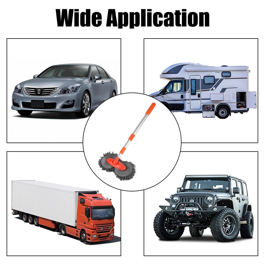Telescopic Car Wash Mop – Dual Chenille Head 360° Rotating Car Wash Mop Axl