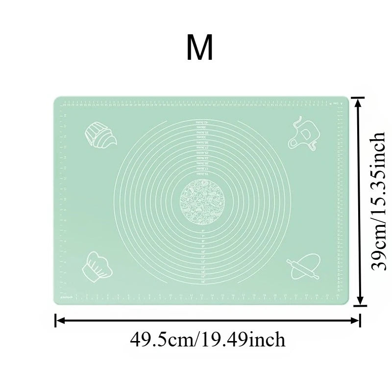 Extra Thick Silicone Baking Mat – Non-Stick Reusable Pastry Mat Silicone Baking Mat Axl Green-M-1pc