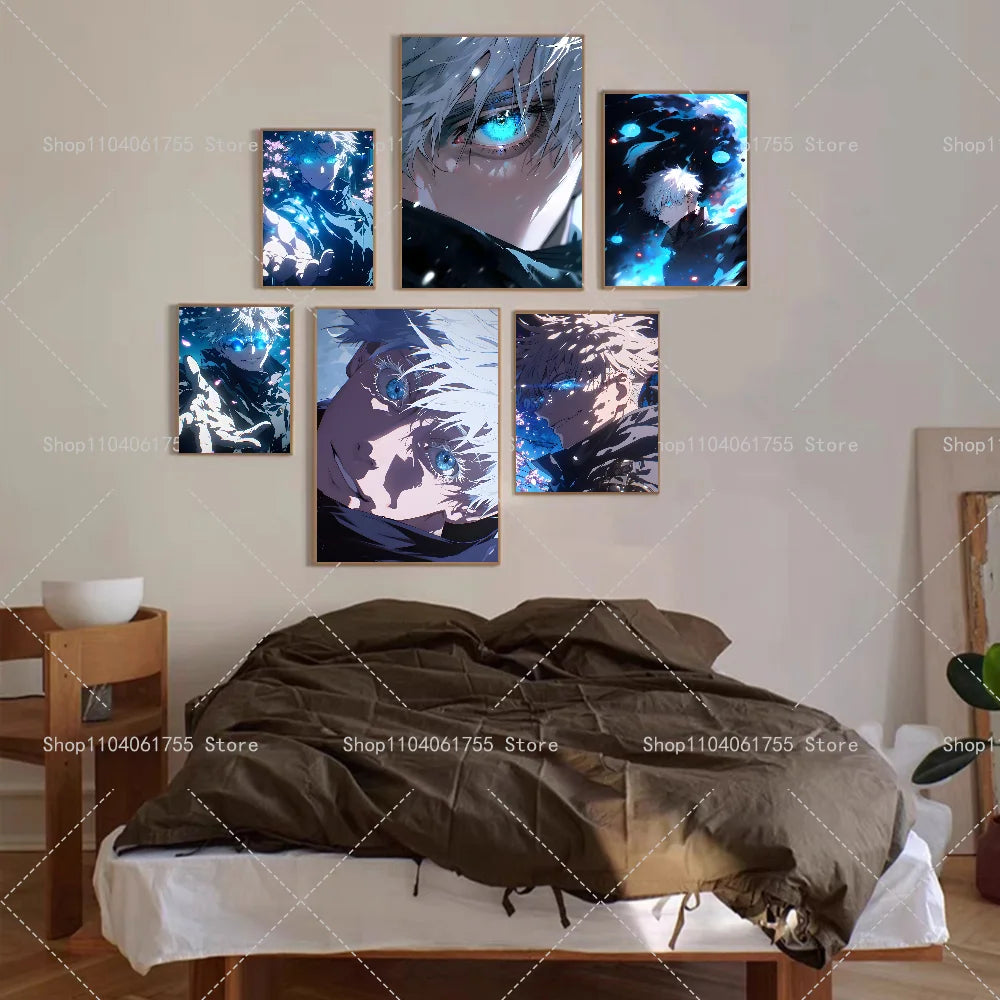 Anime Gojo Wall Poster – Self-Adhesive Waterproof Sticker Art Anime Wall Poster Axl