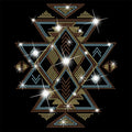 Aztec Floral Rhinestone Iron-On Patch – Large 32×24cm Appliqué Iron-On Rhinestone Patch Axl AECH04-17642