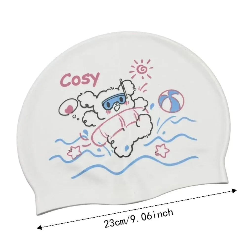 Cartoon Cat Silicone Swim Cap – Waterproof & Comfortable Silicone Swim Cap Axl