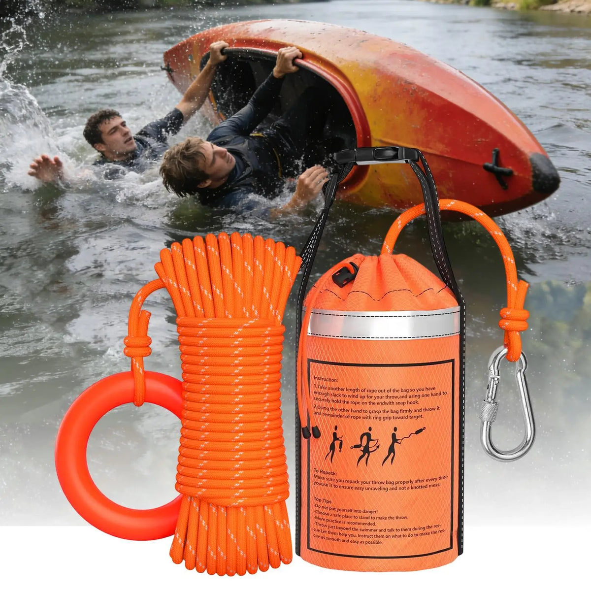 Water Rescue Throw Bag – 15m Floating Rope Set Rescue Throw Bag Axl