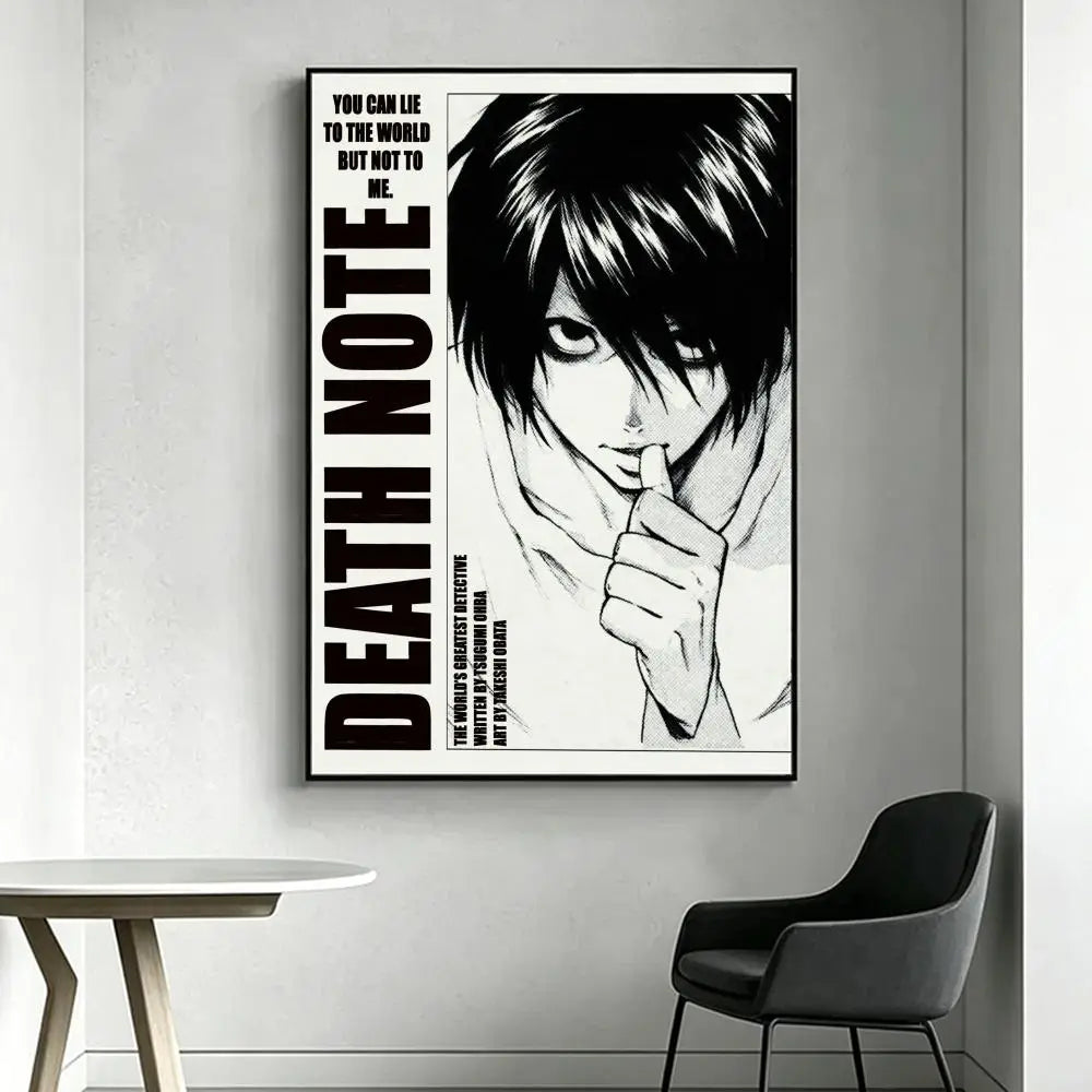 Death Note Anime Poster – HD Waterproof Wall Art Decor Anime Wall Poster Axl White1 15X20cmNoframe