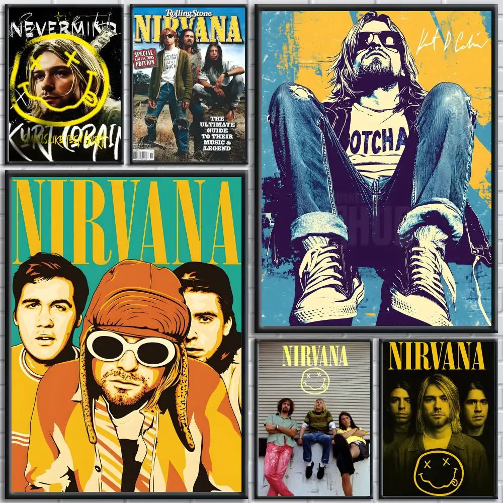 Nirvana Band Poster Removable Wall Sticker – HD Music Decal Wall Poster Sticker Axl