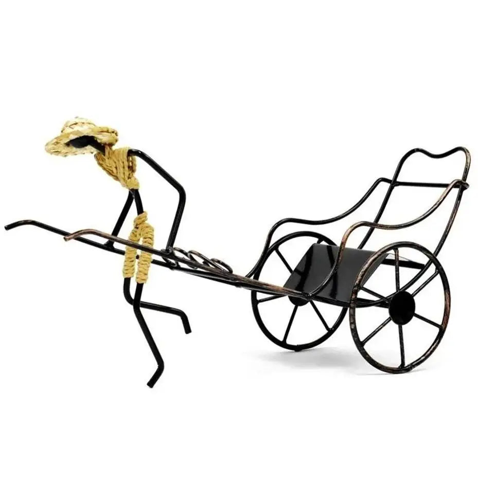 Rickshaw Wine Rack – Retro Wrought Iron Wine Bottle Holder Wine Bottle Rack Axl