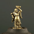Copper Maitreya Buddha Miniature Figurine – Brass Pocket Statue Buddha Figurine Axl A