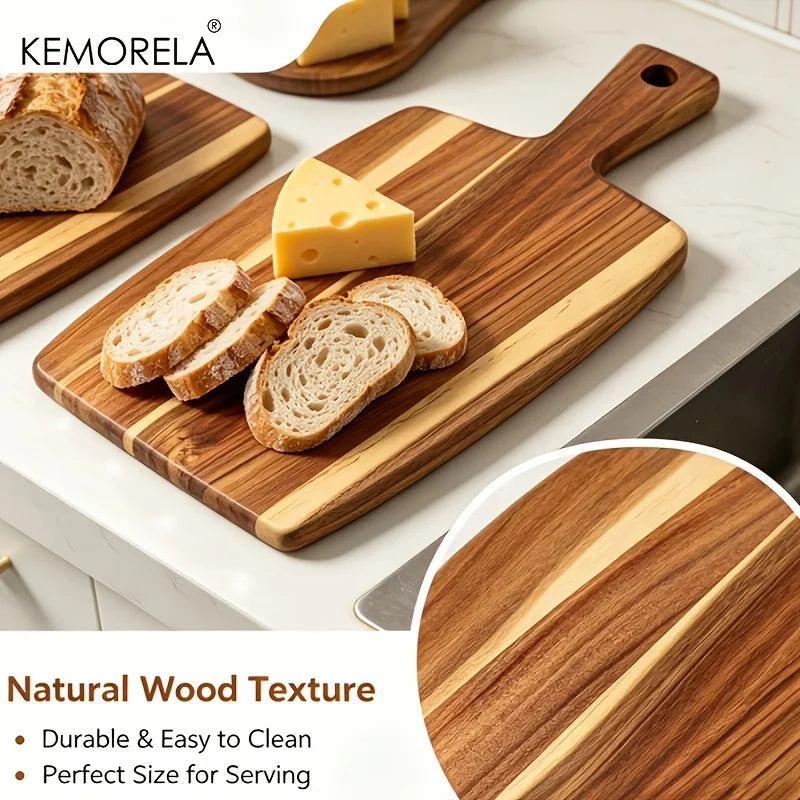 Acacia Wood Cutting Board with Handle | Meat, Cheese & Charcuterie Wood Cutting Board Axl