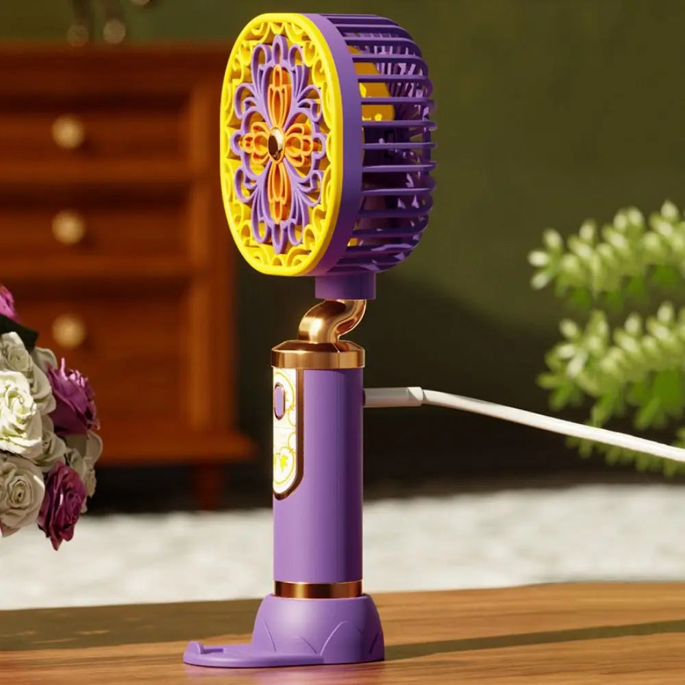 Retro Handheld Mini Fan – 3-Speed USB Rechargeable Portable Fan Handheld Portable Fan Axl