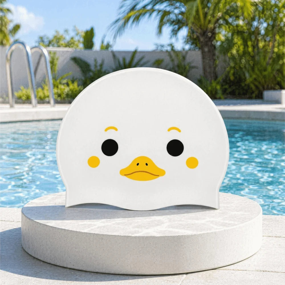 Kitten Cartoon Silicone Swim Cap – Waterproof Ear Protection Silicone Swim Cap Axl