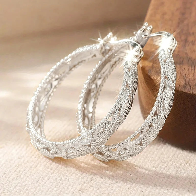 Huitan Large Geometric Hoop Earrings – Bohemian Party Jewelry Hoop Earrings Axl