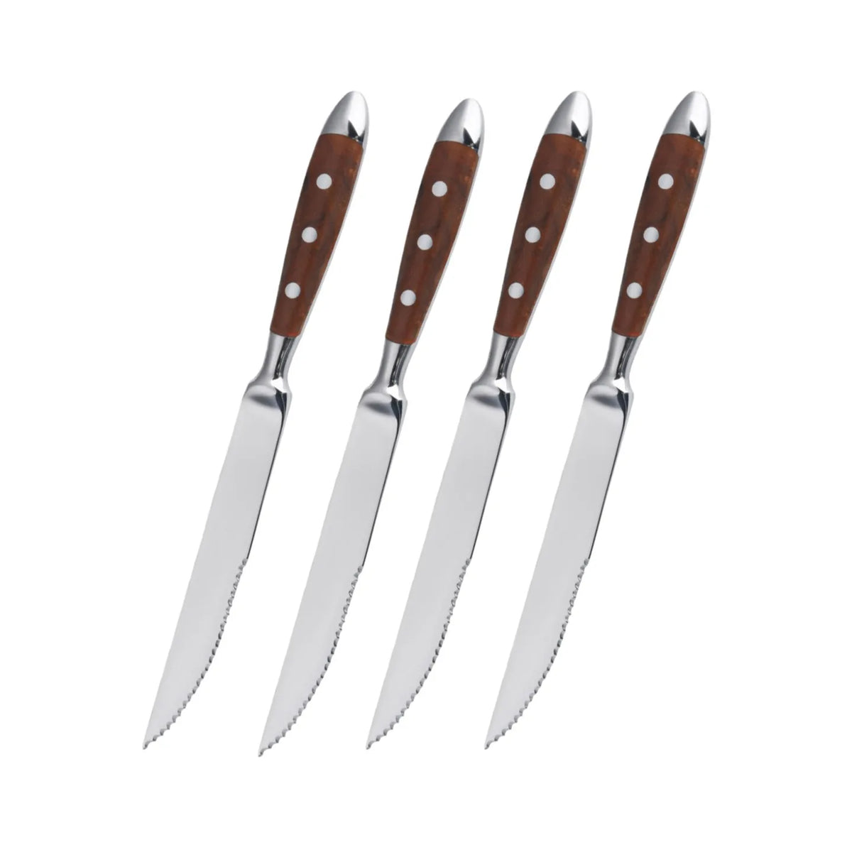 6-Piece Wood-Grain Stainless Steel Cutlery Set | Dinner Flatware Flatware Cutlery Set Axl 4 Pc Knife Set