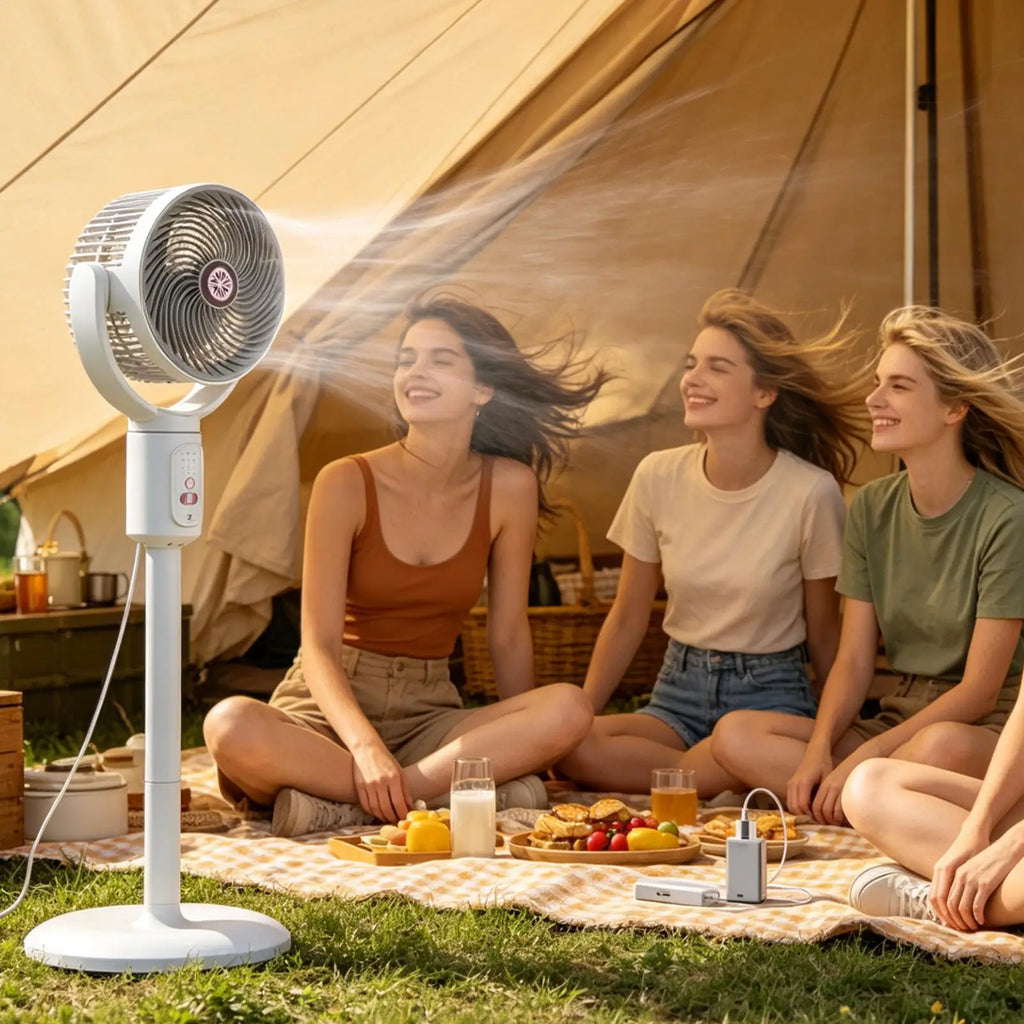 Oscillating Tower Fan 5-Speed Type-C Rechargeable Adjustable Height Oscillating Tower Fan Axl