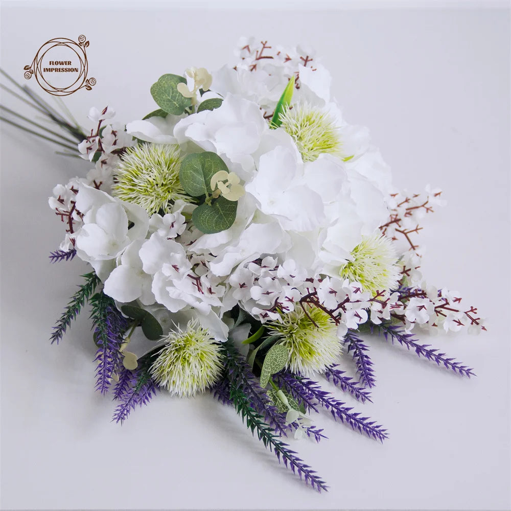 Artificial Rose & Lavender PU Flowers – Wedding & Home Decor Artificial Flower Bouquet Axl