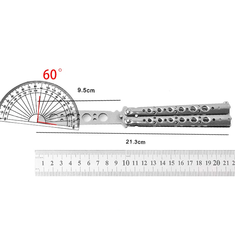 Stainless Steel Butterfly Knife Trainer – Safe Practice Tool Butterfly Knife Trainer Axl